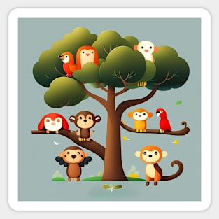 Zoo Animals Art Print Sticker